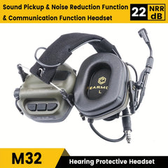Airsoft Sports Headset Anti Noise Headphones NRR 22dB Ear Protecti