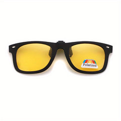 Polarized Clip On Sunglasses Drivers Matte Square Flip Up Anti Glare