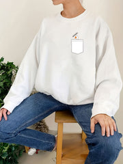 Goose Print Sweatshirt Casual Long Sleeve Crew Neck Sweatshirt