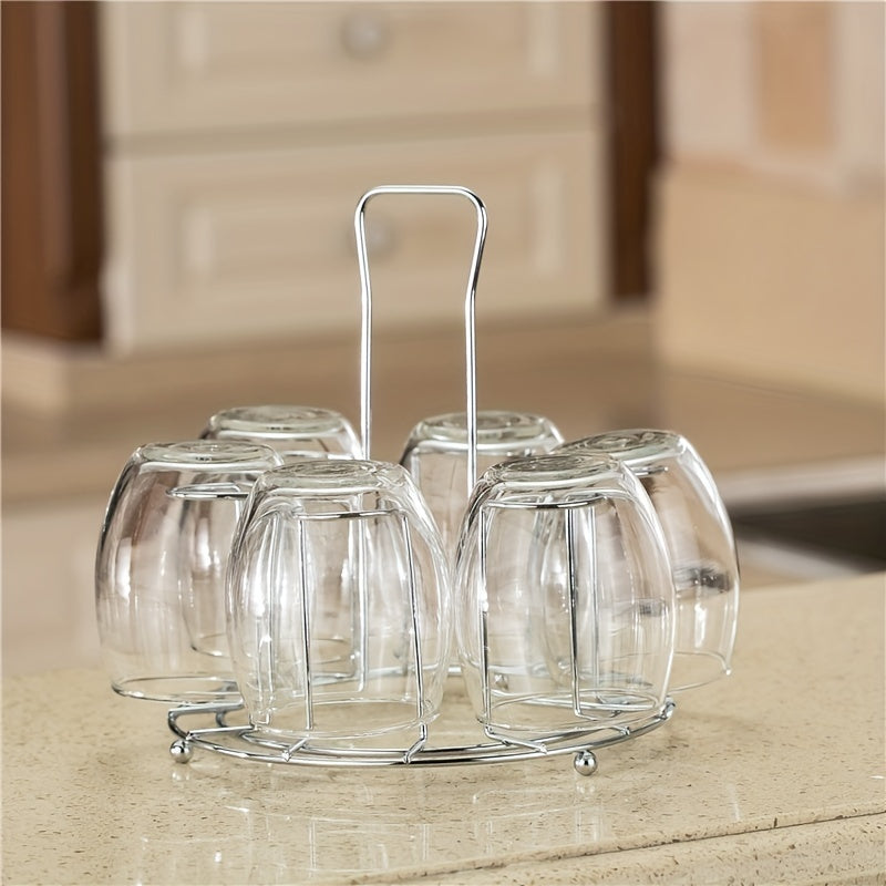 Metal Glass Cup Storage Rack Draining Drying Organizer Stand Bar for Mug Cups