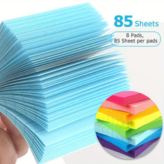 Lined Memo Pad Sticky Notes 3x3, 80 Sheets in 8 Bright Colors
