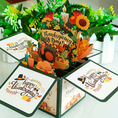 3D Pop Up Thanksgiving Card for Family - Fall Holiday Card