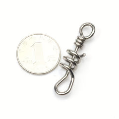 5pcs Stainless Steel Swivel Ring Fishing Rigs Hook Connector
