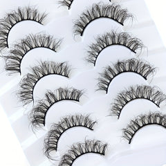 7 Pairs Faux Mink False Eyelashes Long Lasting Fluffy Volume Lashes
