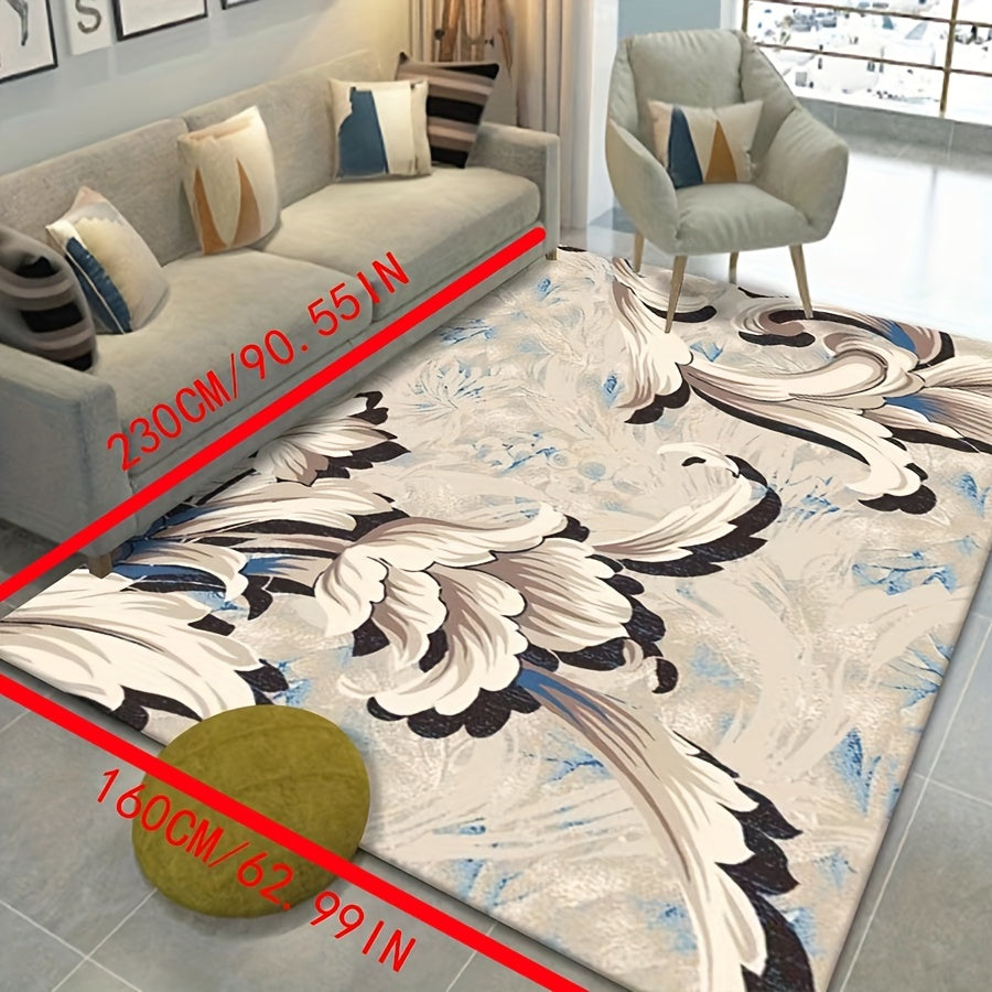 Vintage Floral Area Rug Soft Non Slip TPR Base Carpet