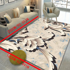 Vintage Floral Area Rug Soft Non Slip TPR Base Carpet
