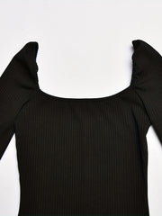 Solid Square Neck Romper Jumpsuit
