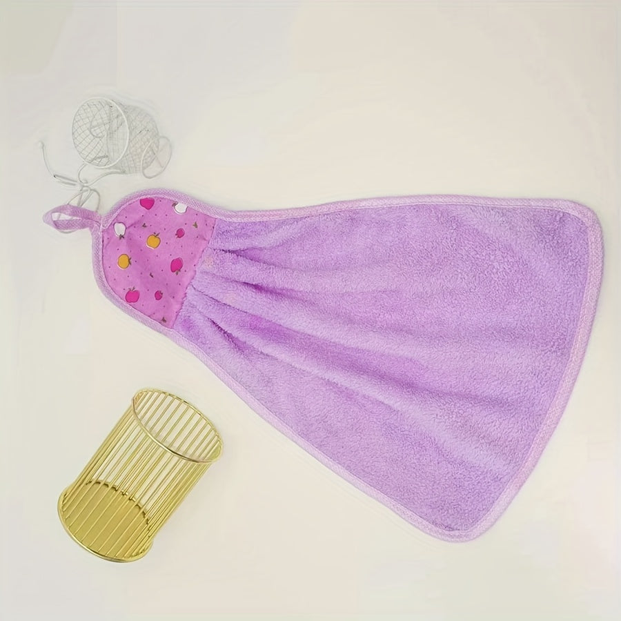 Fruit Pattern Hanging Towel Soft & Absorbent for Bathroom & Kitchen