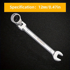 1pc Ratchet Wrench Set 180 Degrees Rotation & Open End & Ring Spanner