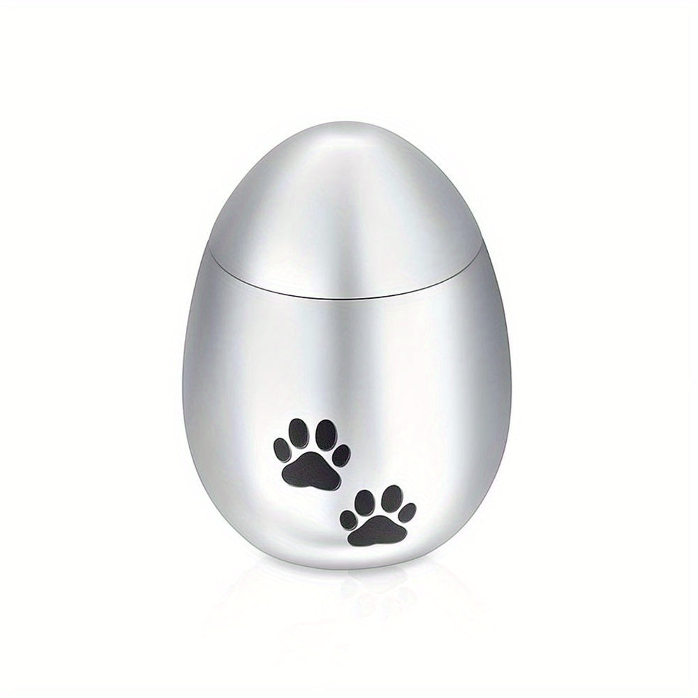Paw Print Egg Shaped Ash Urn Necklace