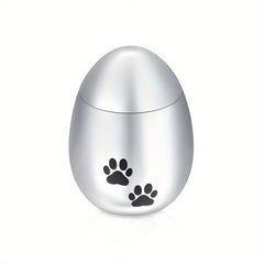 Paw Print Egg Shaped Ash Urn Necklace
