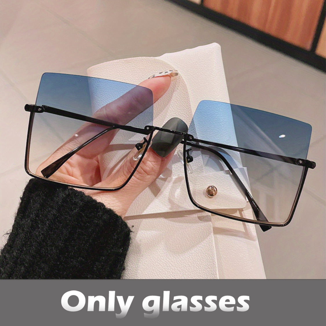Y2K Tinted Lens Sunglasses Semi Rimless UV400