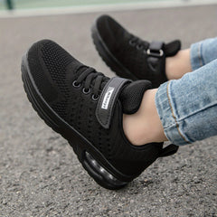 Boys Mesh Striped Lace-up Running Shoes Outdoor Sneakers