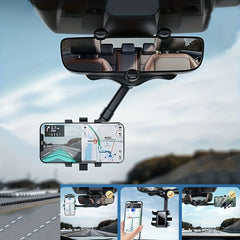 Car Phone Holder Rearview Mirror Mount 360 Rotatable