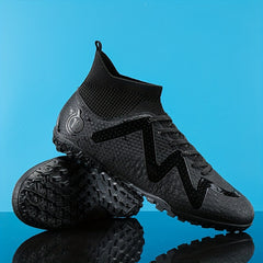 Boy's High Top Turf Football Boots Lace Up TF Soccer Cleats
