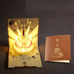 3D Stereo Happy Birthday Greeting Card Light Music