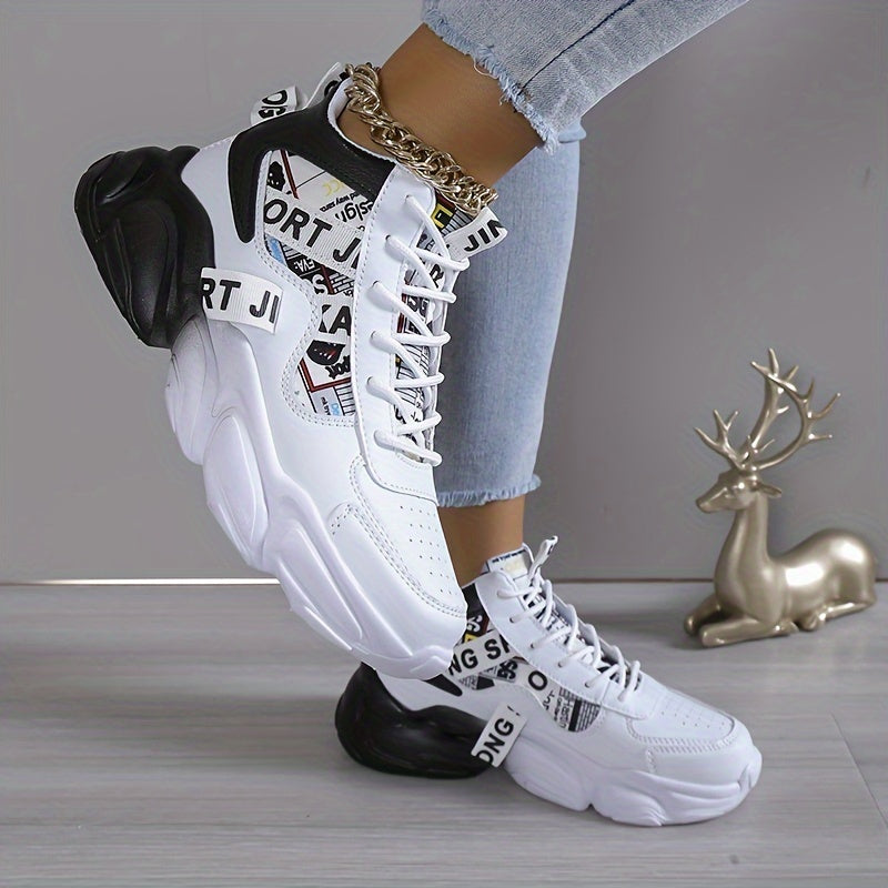 Stylish High Top Basketball Shoes Lightweight Non-slip Sport Shoes