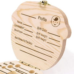 Baby Teeth Keepsake Box Wooden Corrosion Resistant Durable 12x4x1.2in