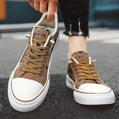 Men's Graphic Canvas Sneakers Casual Walking Shoes