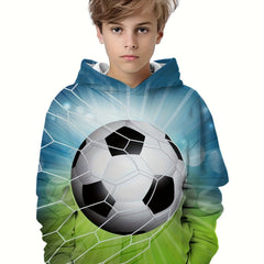 3D Print Football Boy's Casual Hoodie Long Sleeve Hooded Sweatshirt