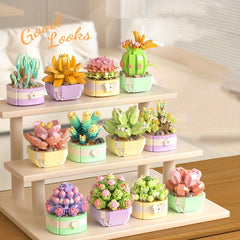 DIY Building Blocks Flower Desktop Decoration Car Decoration