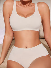Women's Sports Bra & Panty Set Lightweight Breathable Basic Brassie