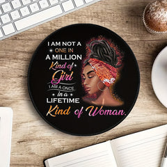 Girl Pattern Mouse Pad Round Mouse Mat Non Slip Rubber Base Mousepad