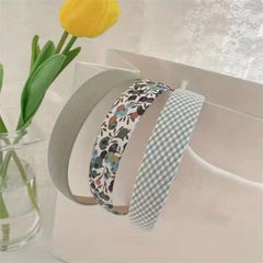 3pcs Sweet Floral Plaid Wide Brim Headband Hair Accessories Gift For Girls