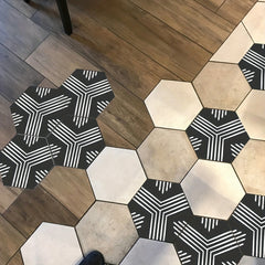7pcs Hexagonal Floor Tile Sticker Waterproof PVC Easy Peel and Stick