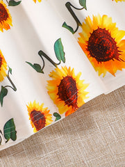 Infant Baby Girl Sunflower Print Midi Dress