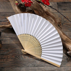 Solid Folding Dance Paper Hand Fan Wedding Party DIY Favors
