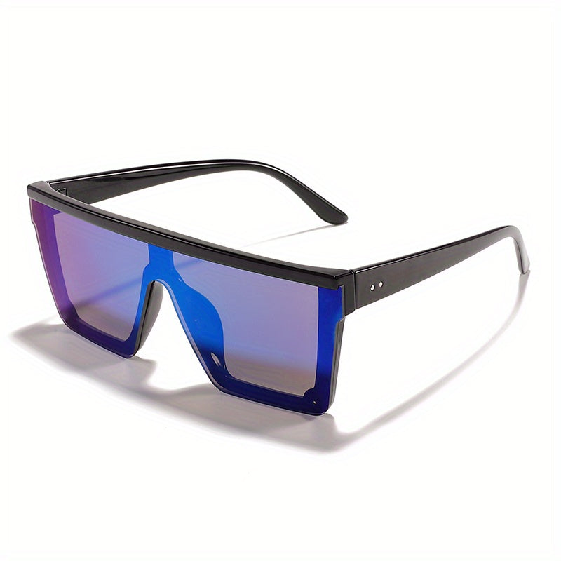 Flat Top Sunglasses Oversized Square Frame Gradient Lens UV400
