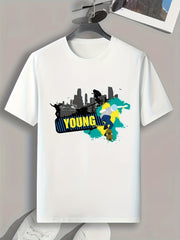 Skateboarding Print Men's Graphic Tee Casual Summer T-shirt