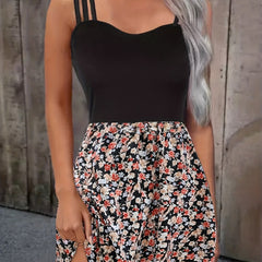 Floral Print Spaghetti Dress Sleeveless Summer Women's Clothing