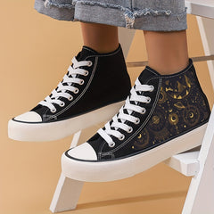 Girl's High Top Planet Skate Shoes Comfy Lace Up Sneakers