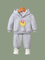 Emoticon Pattern Long Sleeve Hooded Sweatshirt