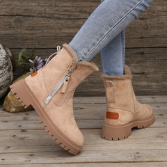 Women's Winter Thickened Warm Snow Boots Comfortable Zipper Snow Boots