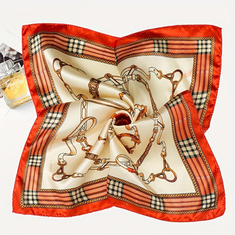50 04cm Printed Square Scarf Bandana Women Silk Head Wrap Hair Accessory