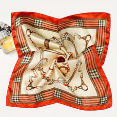 50 04cm Printed Square Scarf Bandana Women Silk Head Wrap Hair Accessory
