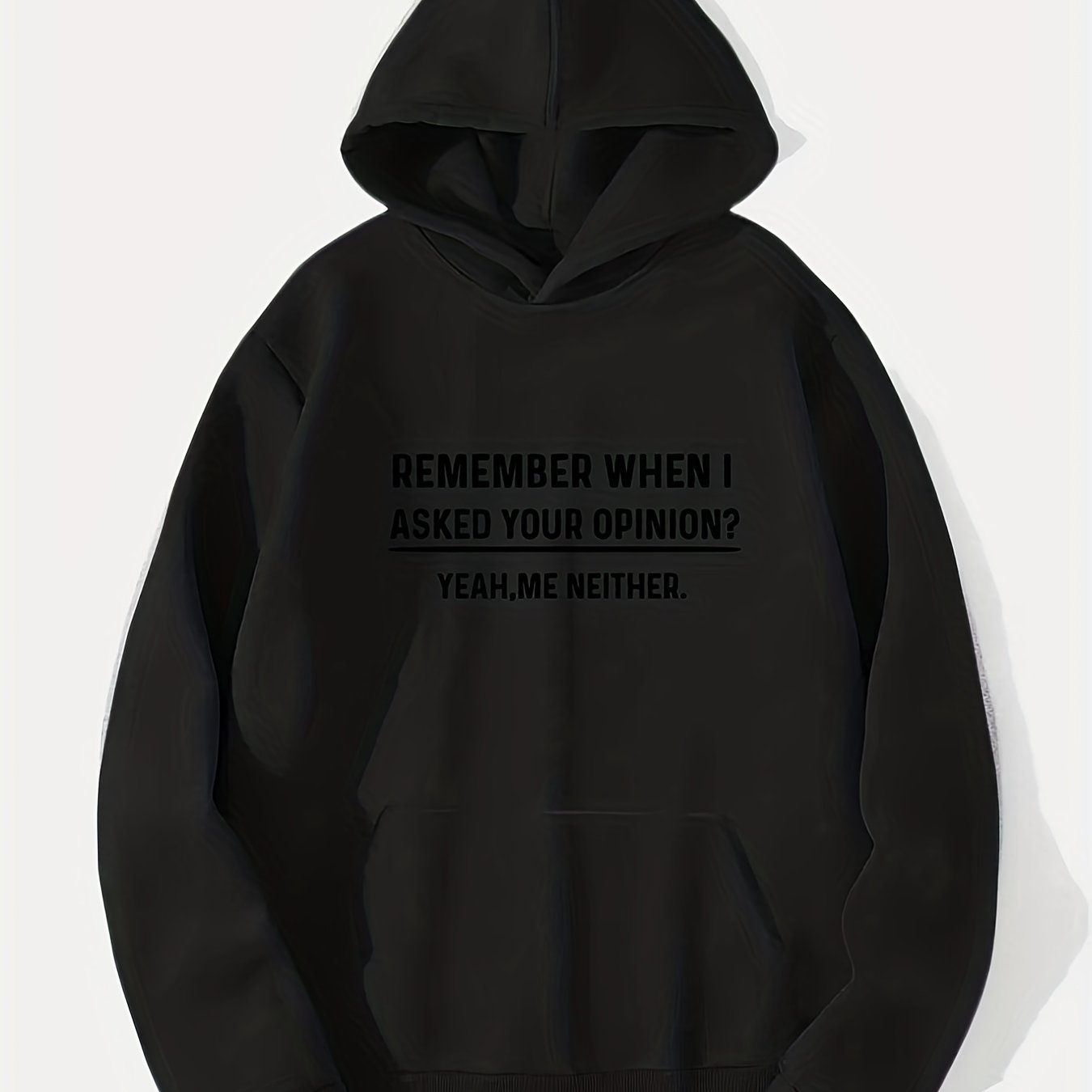 Funny Slogan Print Hoodie Men's Casual Pullover Hoodie