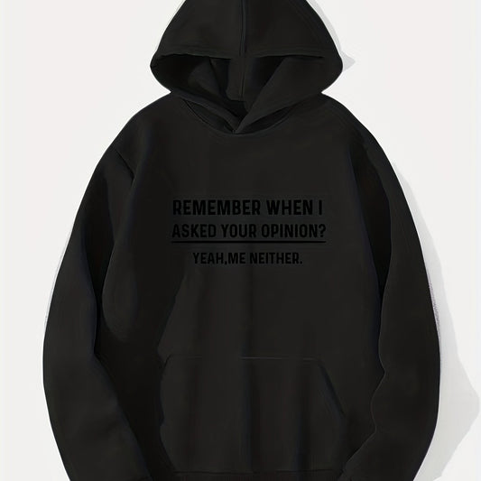 Funny Slogan Print Hoodie Men's Casual Pullover Hoodie