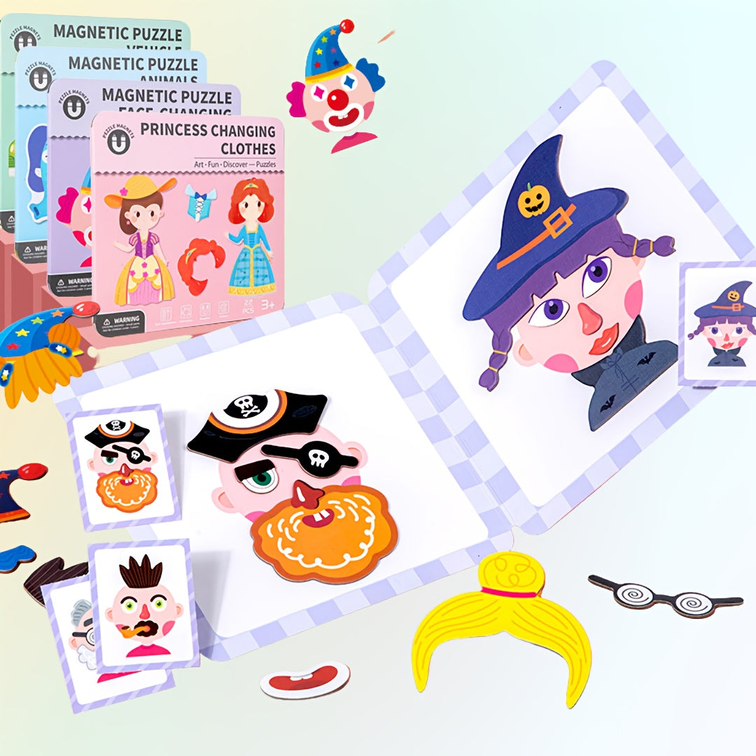 Kids Magnetic Dress Up Sticker Puzzle - 4 Fun Themes