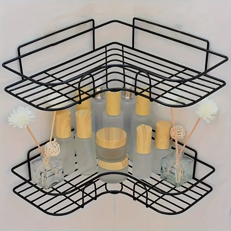 Triangle Wall Mounted Shower Caddy Rack Bathroom Kitchen Storage Organization