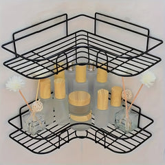 Triangle Wall Mounted Shower Caddy Rack Bathroom Kitchen Storage Organization