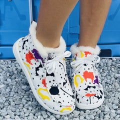 Women's Winter Warm Casual Colorful Pattern Boots Comfortable Non slip