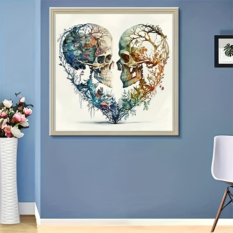 DIY 5D Diamond Painting Love Heart Skull Flower Full Round Diamond Rhinestone