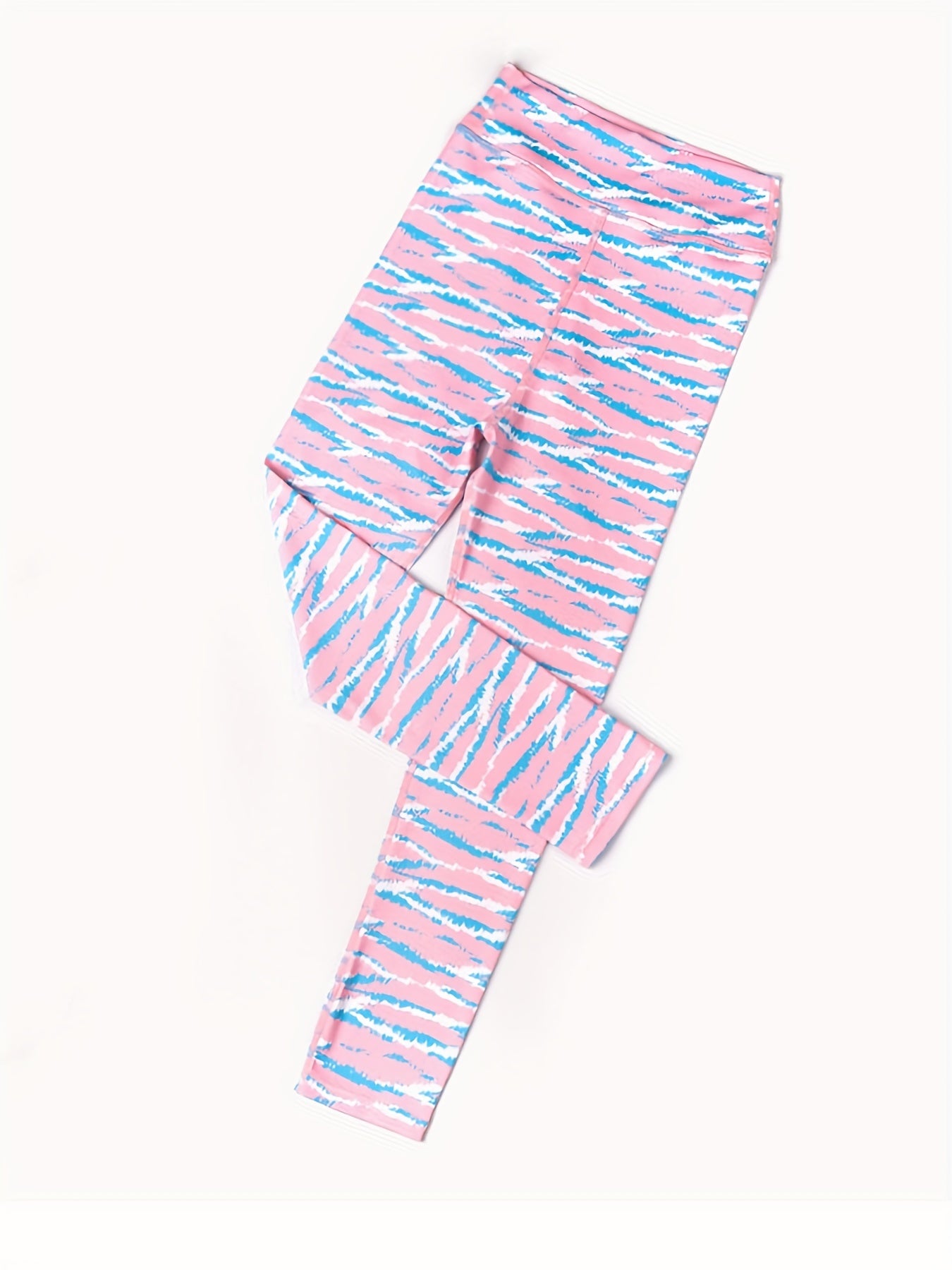 Girls Tie Dye Graphic Leggings Elastic High Waist Sports Pants