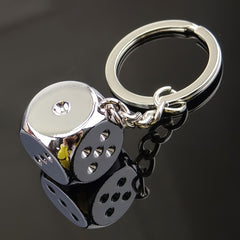 Metal Dice Keychain Pendant for Car Keys Backpacks Wallets