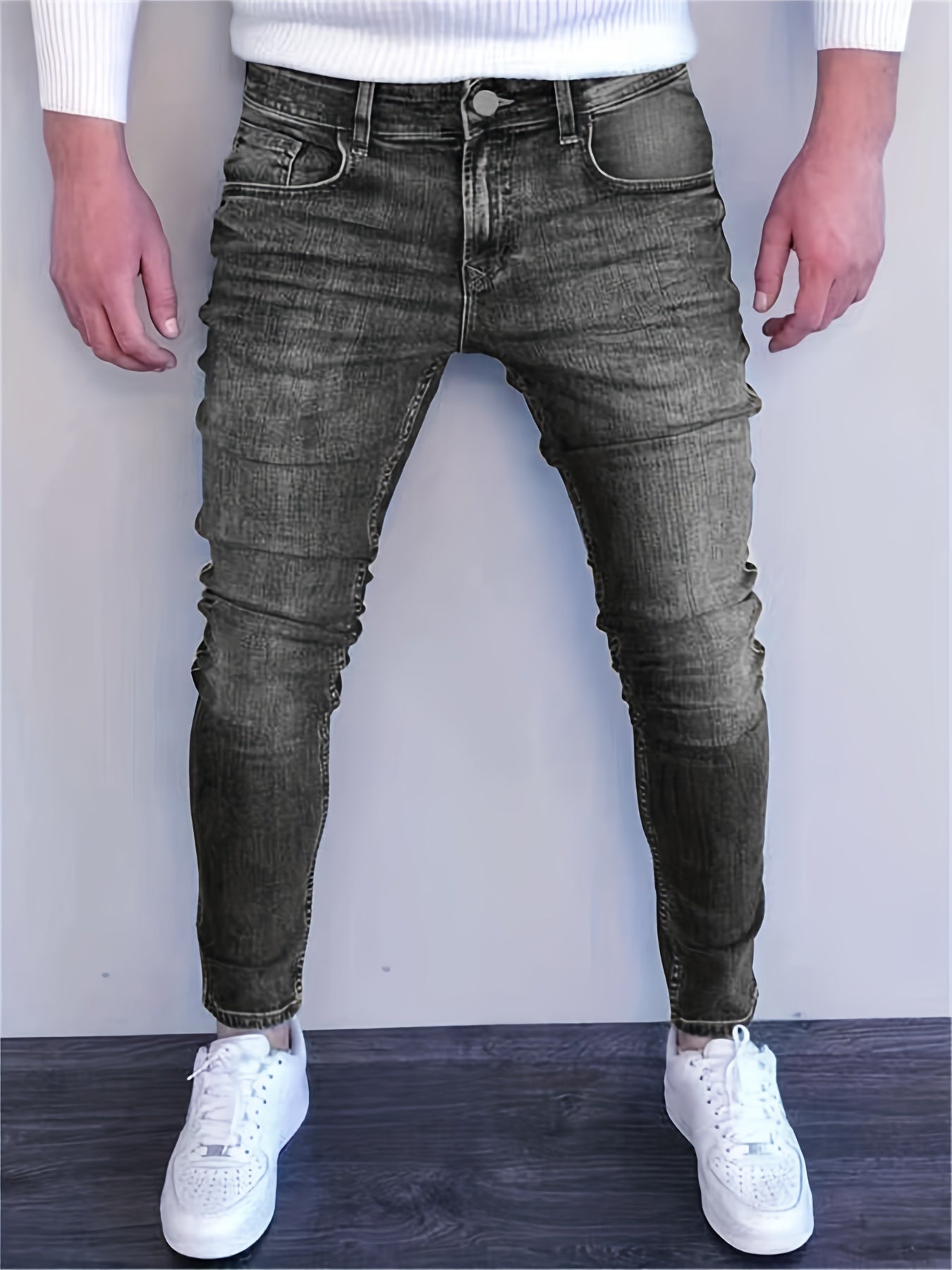 Men's Slim Denim Pants for Spring Summer
