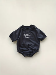 Baby Boys LITTLE LOVE Embroidery Onesie Short Sleeve Romper